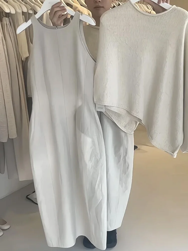 

Простой вязаный женский ансамбль, жилет Dr, длинная юбка с разрезом, внутренняя одежда, модная весенняя коллекция китайского бренда Xiangduo