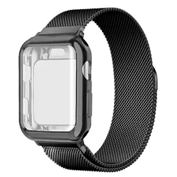 TPU Case+Milanese Loop For apple Watch Ultra 2 band 49mm 44mm 40mm 45mm 46mm 42mm 41 38mm Bracelet iwatch Series 10 9 8 SE Strap