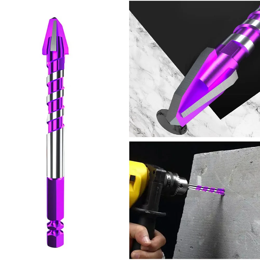 

Carbide Triangle Drill Bits 6/8/10/12mm, Hex Shank 1/4 Inch, For Drilling Holes In Ceramic Tile Concrete, 100–120mm