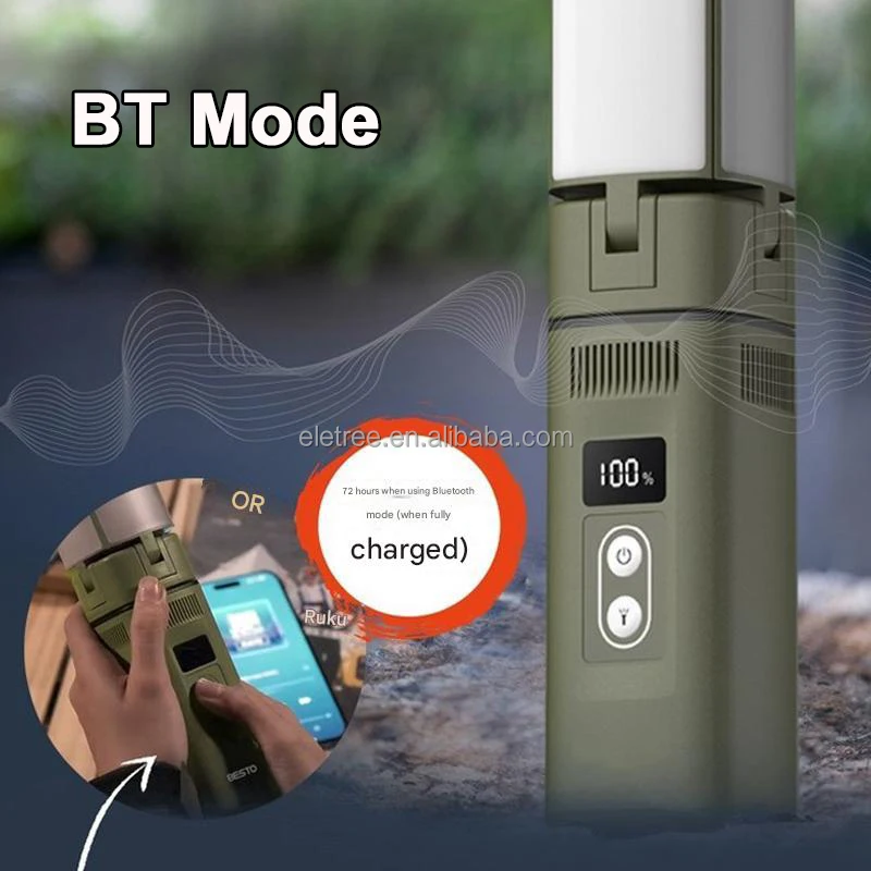 2025 New Hot Selling 7200Mah Power Bank Rechargeable Camping Lamp Emergency Bt Speaker With Led Lights