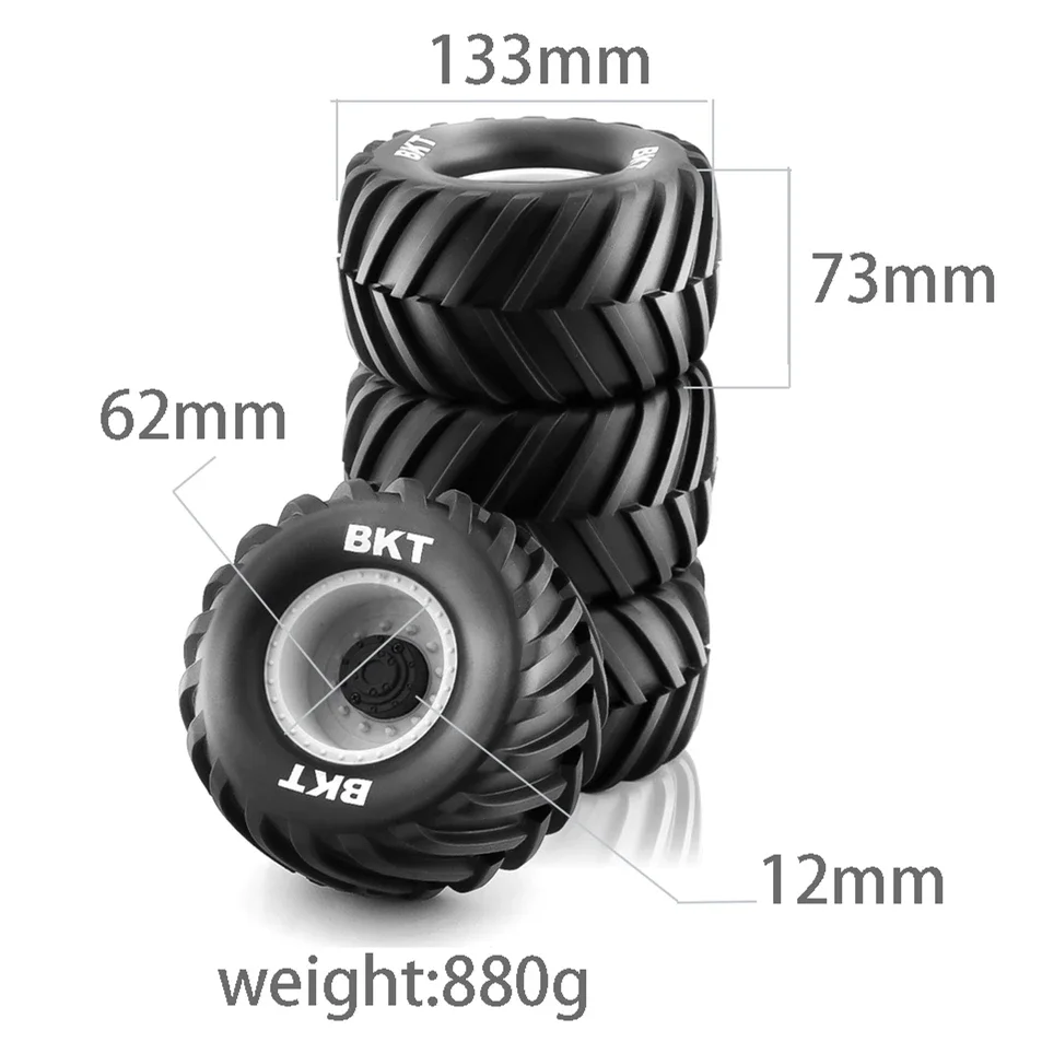 4pcs 133mm 1/10 Monster Truck Buggy Tires Wheel 12mm Hex for Traxxas HIMOTO HSP HPI Tamiya Kyosho Upgrade Parts