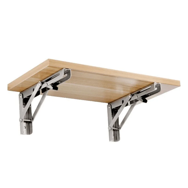 2pcs Folding Shelf Bracket Heavy Duty Stainless Steel Collapsible Shelf Bracket Hardware for Table Work RV Car Saving Space