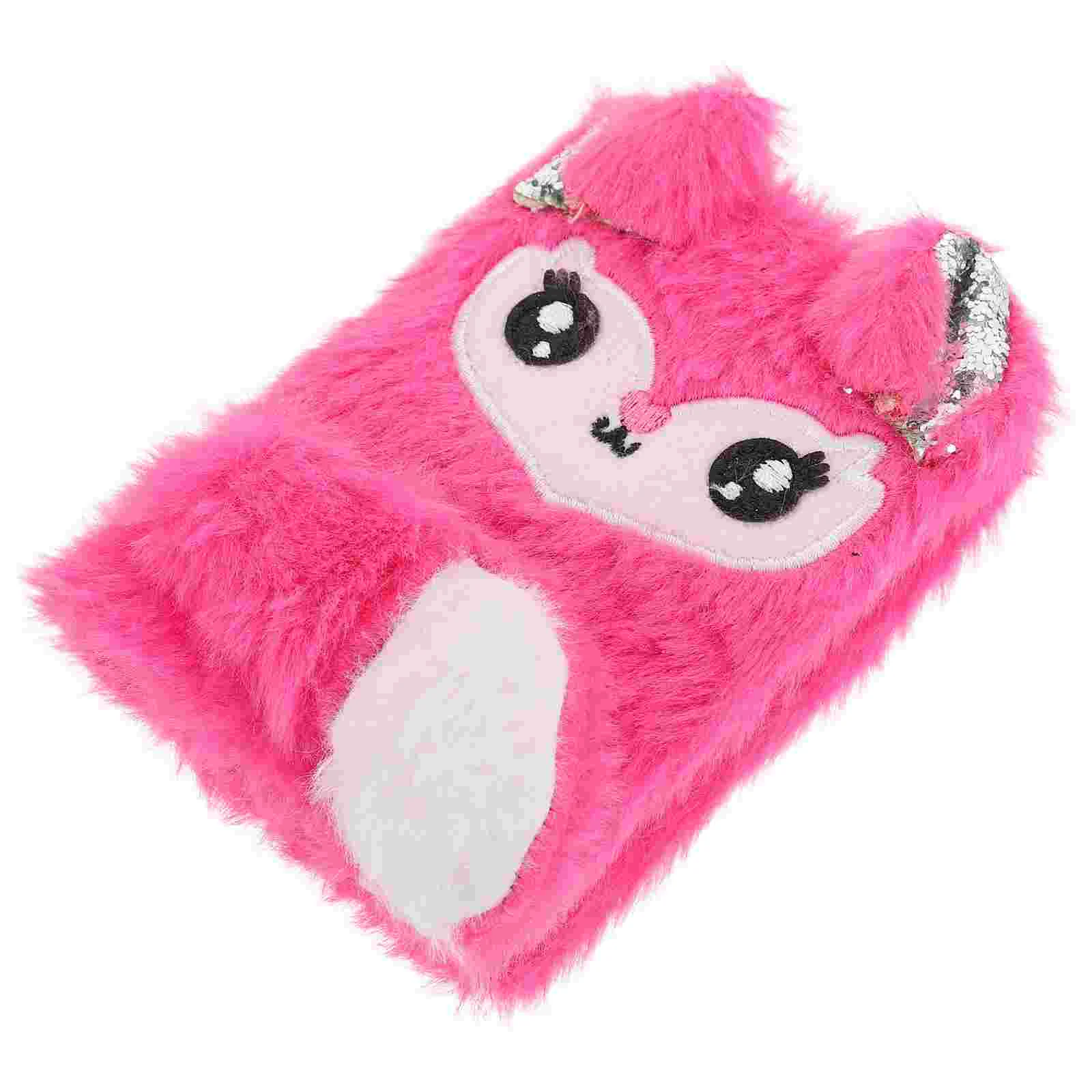 Imagem -04 - Mini Multi-function Plush Paper Cover Notebook para Meninas Plano de Registro Diário Adorável Acessório de Bolso Diário Fluffy Vida Diária