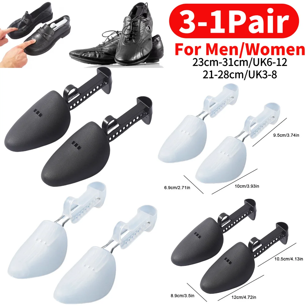 3-1Pairs Unisex Plastic Shoe Stretcher Adjustable Portable Shoe Tree Shaper Stretchers Holder for Women Men Fashion Shoe Tree