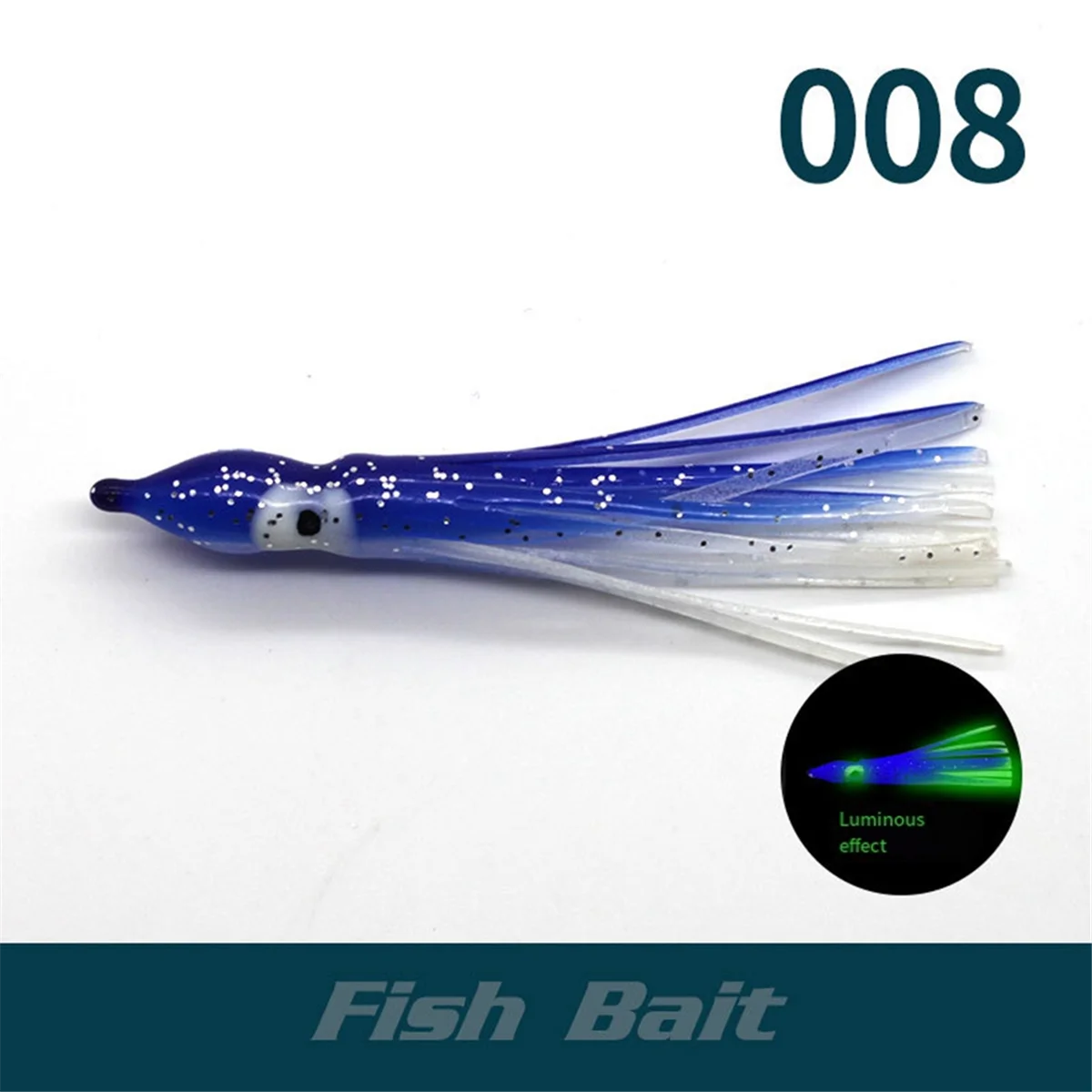 

Portable 100mm Octopus Bait Squid Skirt Fishing Tackle Trolling Bait 008