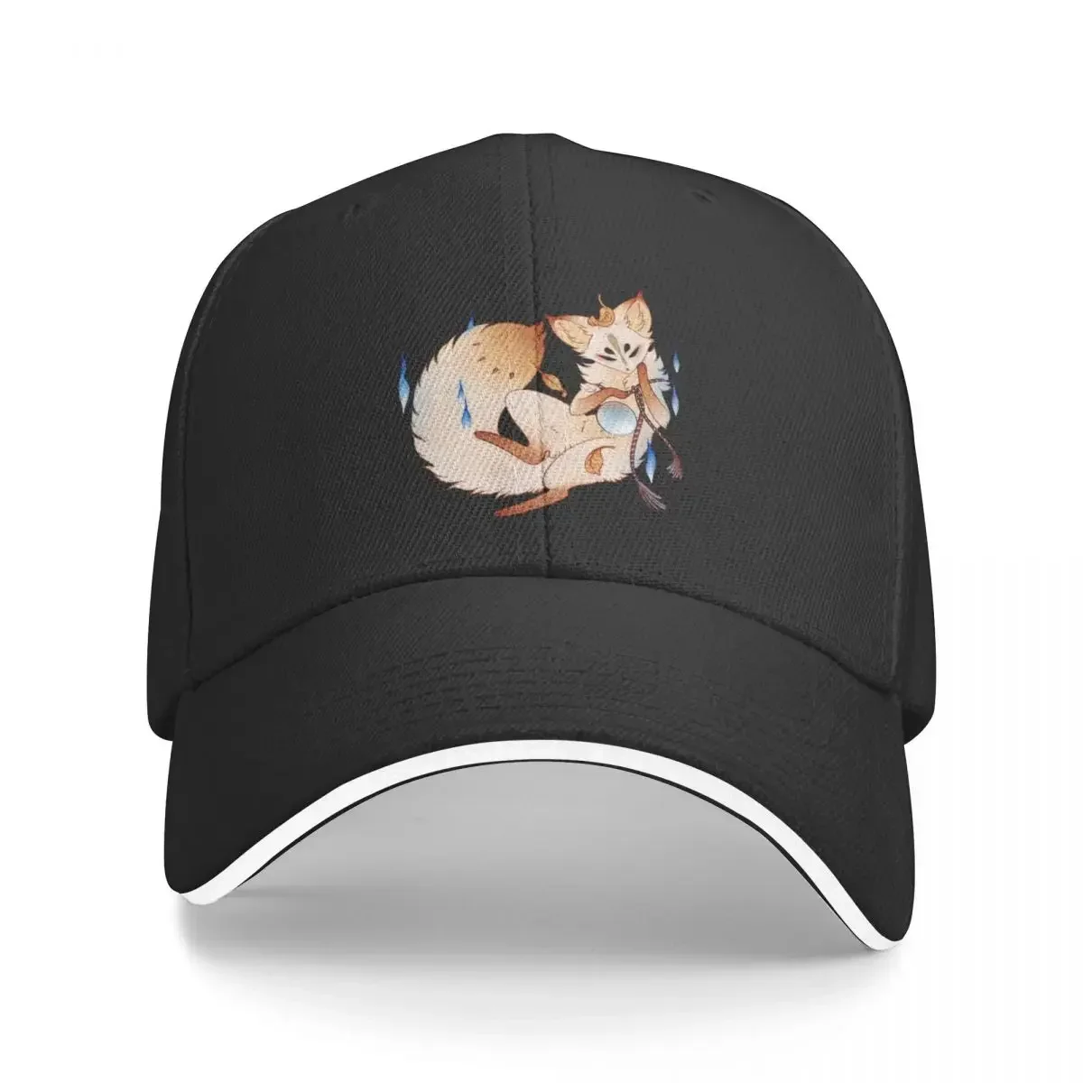 Mischievous Fox - TeaKitsune Yokai Kitsune Baseball Cap Beach Funny hats Fishing cap Men's Baseball Women's