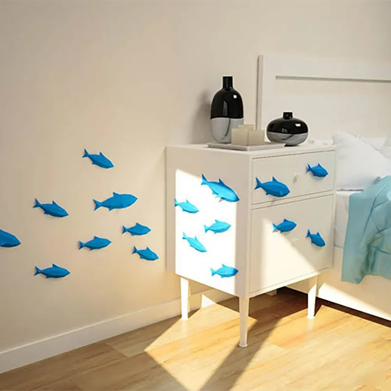 

DIY 12-компонентная школьная бумажная модель рыбы-океанский подводный декор стены, креативное 3D-бумажное ремесло для домашнего подвесного орнамента