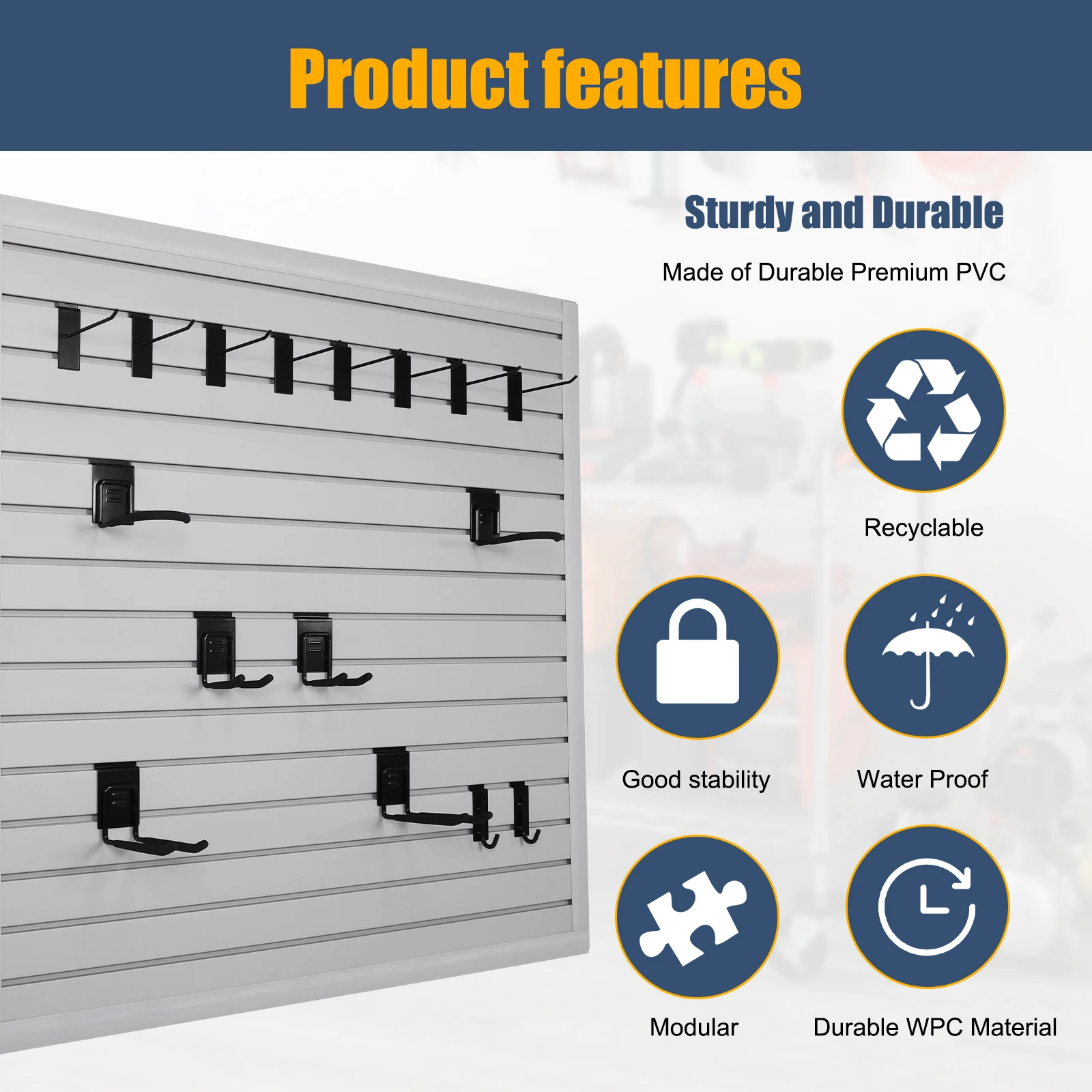 تخزين الحائط 4 × 8 أقدام لوحة ربط أداة تنظيم لوحات الحائط Pegboard لتخزين المرآب