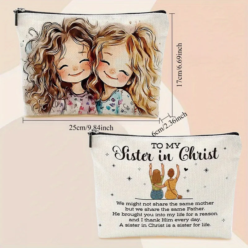 Borsa da viaggio portatile da 1 pezzo: borsa per cosmetici, accessori da viaggio, con motivo a cartoni animati, materiale in poliestere resistente, adatta per pendolarismo quotidiano, viaggi, uso all'aperto, borsa per cosmetici carina, regalo ideale per le giovani