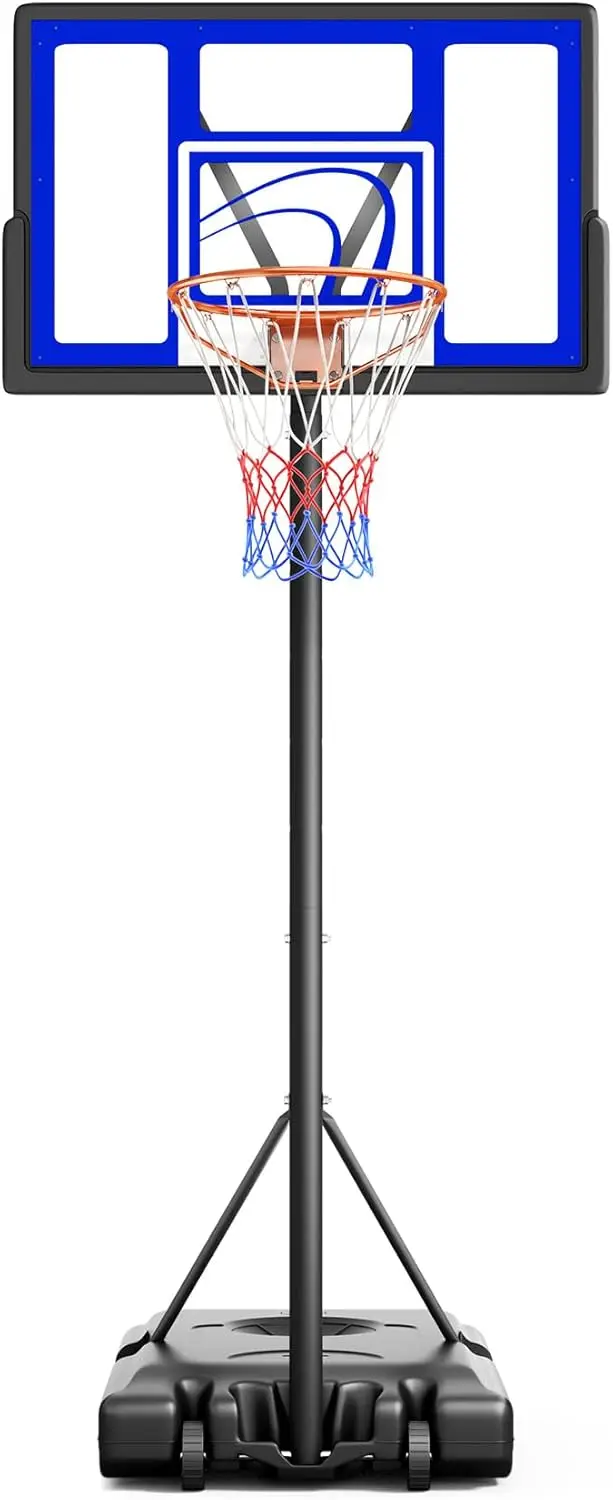 Adjustable Basketball Hoop Outdoor 10FT, Basketball Portable Hoops & Goals, 44 Inch PC Backboard, for Kids, Youth, and Ad