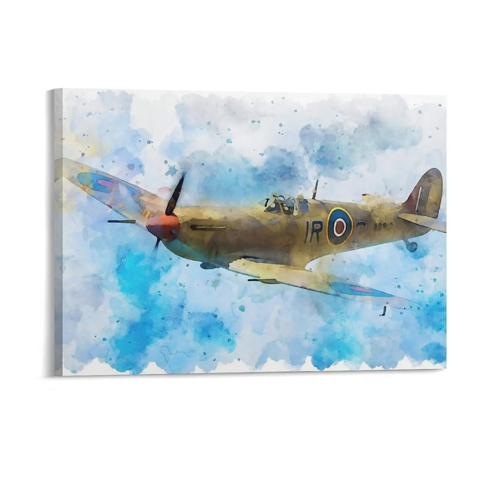 Spitfire Vintage Second World War Fighter Plane Canvas Paintings Personalized Wall Mural Spitfire Framed Wall Painting