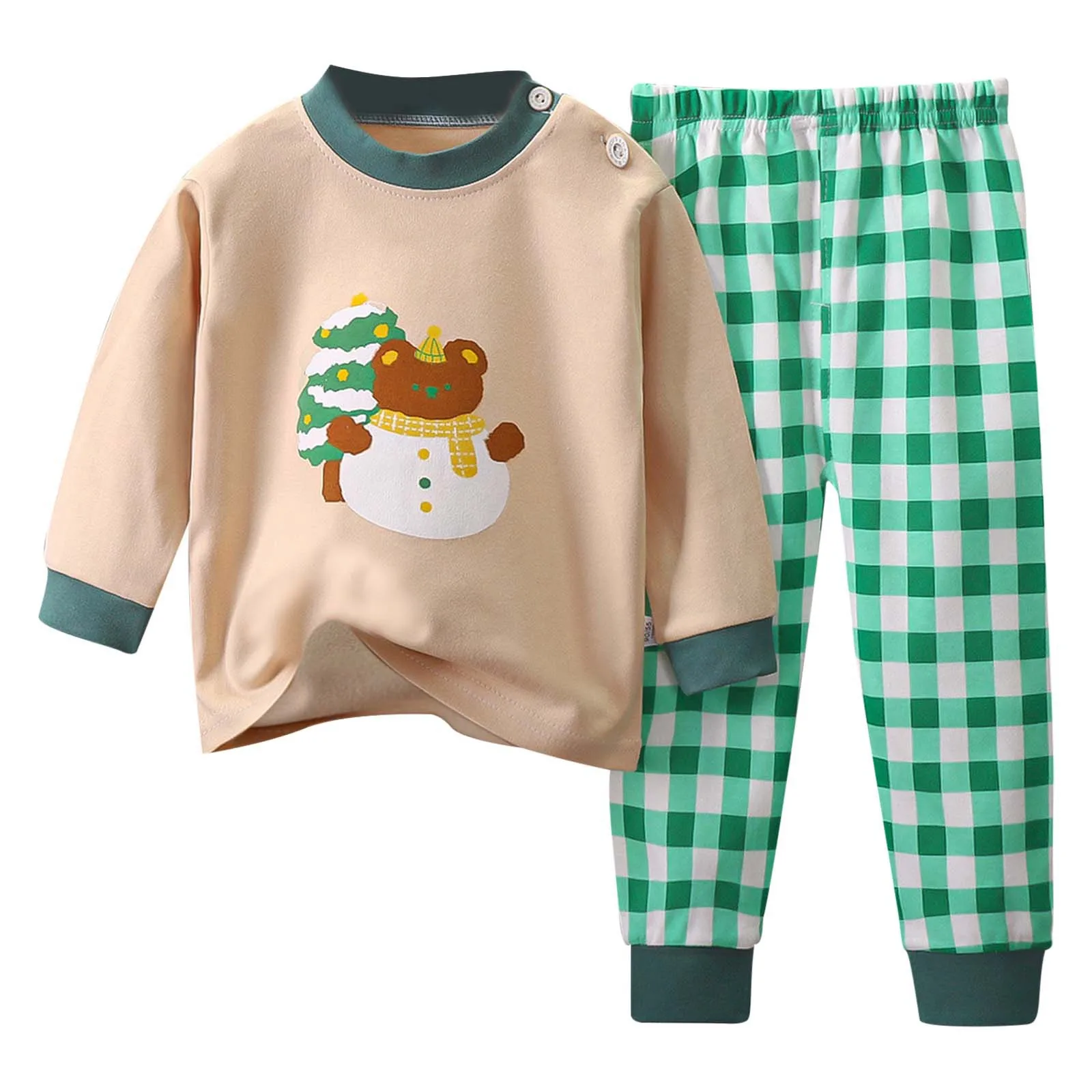 2024 Kids Boys Girls Pure Cotton Pajamas Cute Cartoon Long Sleeve Pyjamas Toddler Baby Autumn Sleepwear Children's Clothing Sets