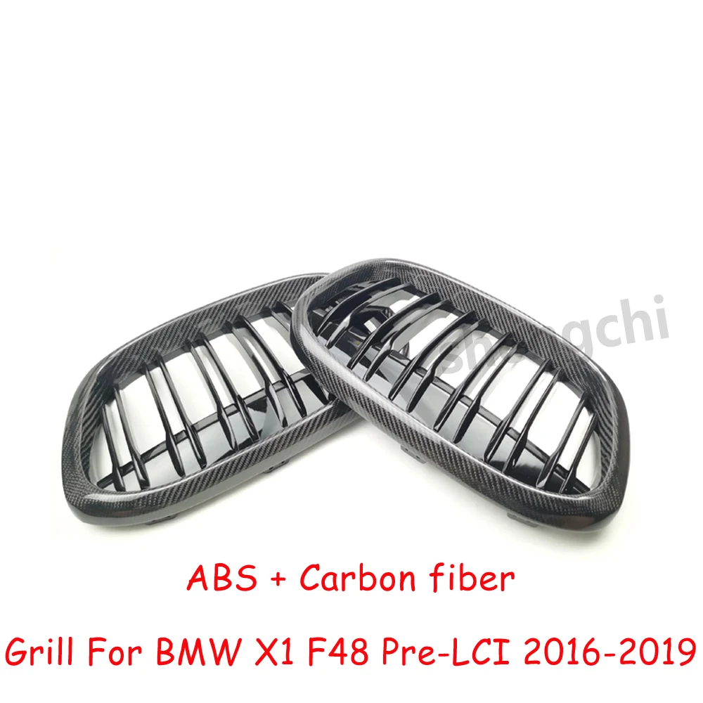 X1 F48 Pre-LCI Real Carbon Fiber Front Bumper Grille For BMW X1 F48 Carbon Replacement Racing Grill Car Accessories 2016-2019