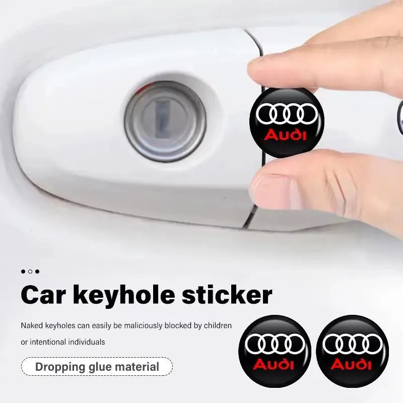 2Pcs Car styling Lock Keyhole Stickers Decoration Protection For Audi Sline RS A3 A4 B8 8P 8V A6 C7 A5 Q5 B7 B6 B9 Q7 A1 A7