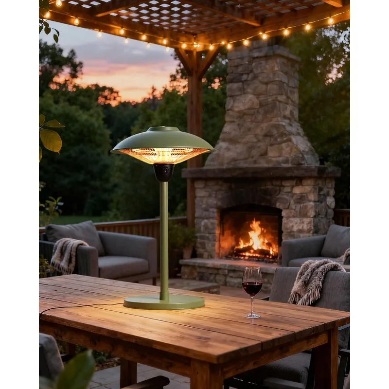 

Electric Patio Outdoor Heater,1500W Infrared Tabletop Heaters for Indoor Oudoor,IP55 Waterproof,Tip-over& Overheating Protection