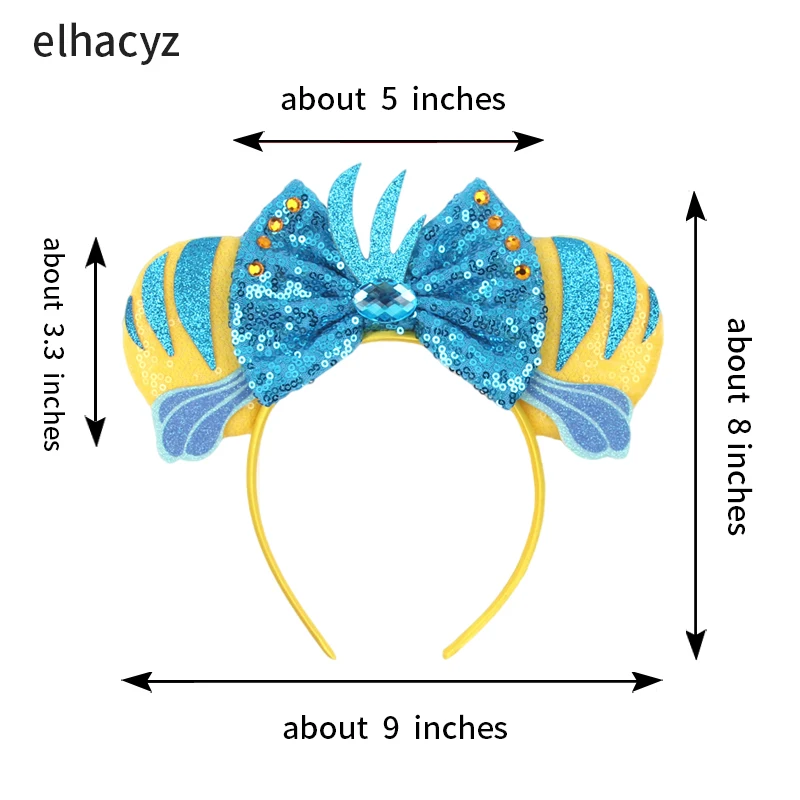 ديزني العثور على نيمو رباطات للنساء الكرتون كلوونفيش دوري هيرباند الاطفال آذان ميكي إكسسوارات الشعر فتاة مهرجان أغطية الرأس