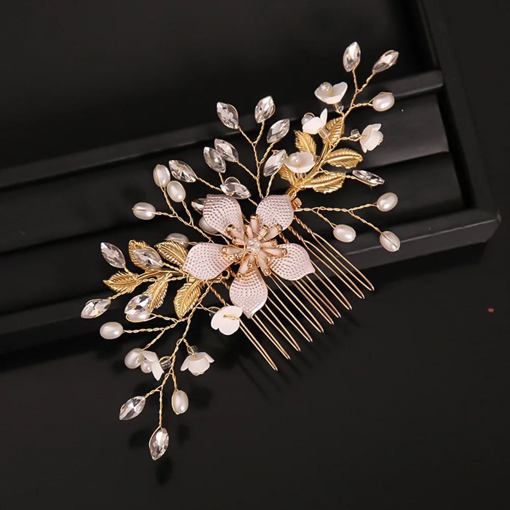 

Pearl Hair Comb Accessories Accessary Wedding Clips Gold Hairpins for Women Party Bridesmaid Bridal Accessory Manual