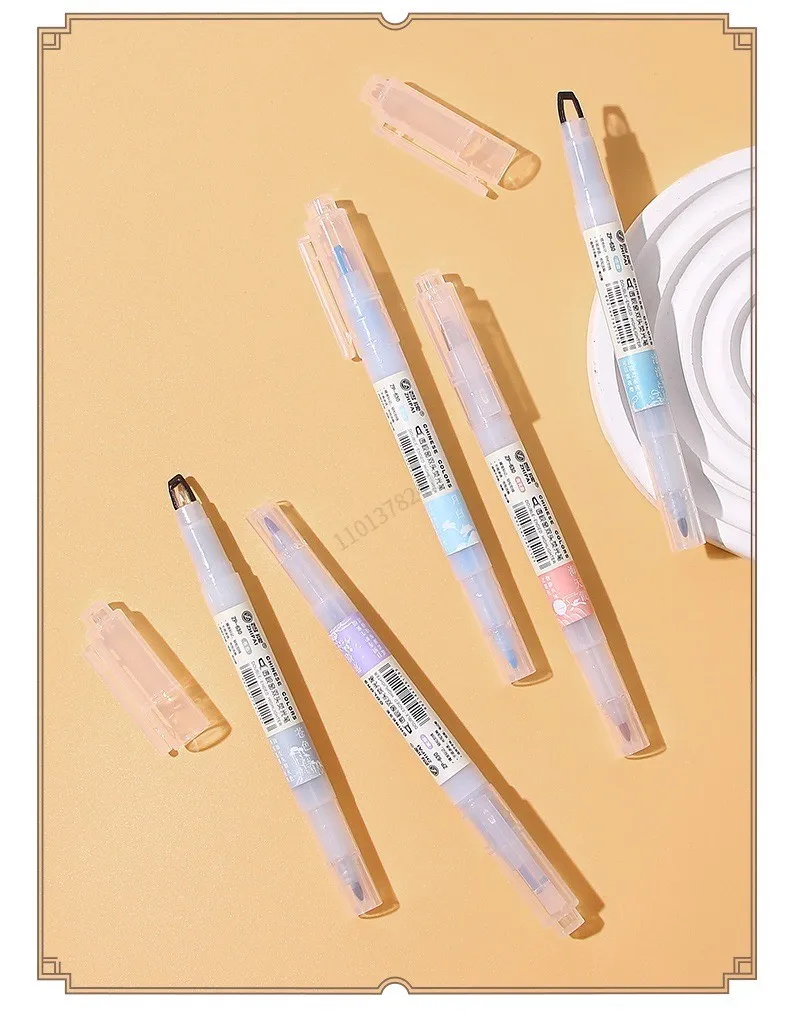 

5pcs/set Double Tip Highlighter Pens Kawaii Colored Manga Markers Pastel Scrapbooking Japanese Stationery School supplies