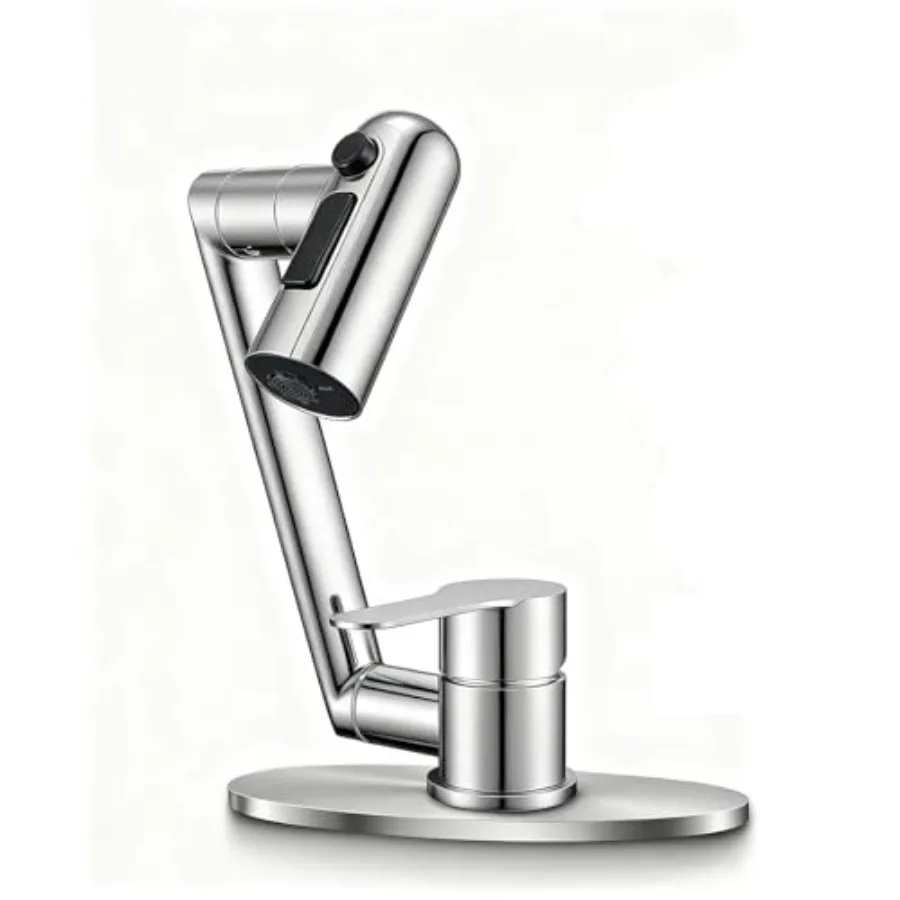 

Однорычажный смеситель для ванной с поворотом на 1080° и короткой выдвижной лейкой 6 дюймов, для кухни, автодома, ванной комнаты, душа