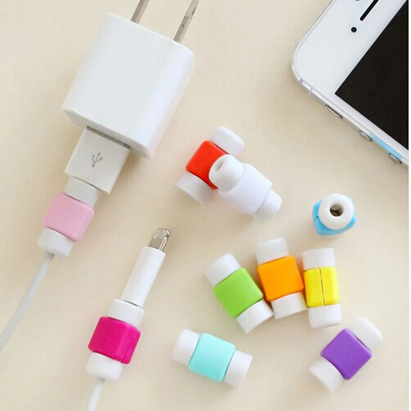 100 ชิ้น/ล็อตแฟชั่น USB Data CABLE Protector ปกสีสันสายหูฟังสำหรับ IPhone Android โทรศัพท์มือถือ OPP กระเป๋า