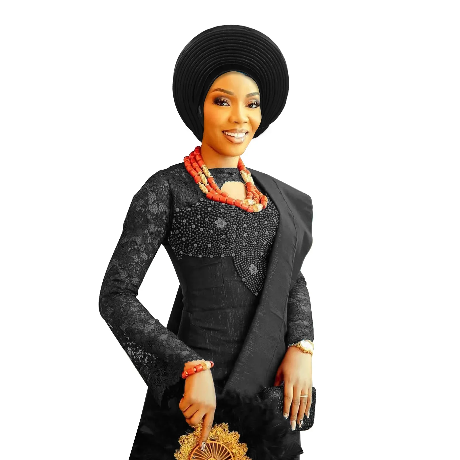 ربطة رأس أفريقية نيجيريا ربطات رأس لحفلات الزفاف عمامة أنيقة مصنوعة بالفعل للنساء أوتوماتيكية Gele أنثى غطاء رأس حجاب إسلامي #4