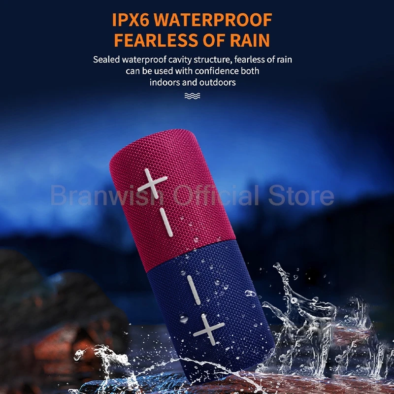 2 × 10 W magnetischer Lautsprecher 2-in-1-Bluetooth-Lautsprecher 4000 mAh Subwoofer IPX6 wasserdichte Audio-RGB-Leuchten TWS für Zuhause, draußen, drinnen