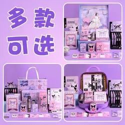 Sanrio Stationery Sets Kawaii Melody Kuromi Cinnamoroll Kurome Students School Supplies Set Deluxe Stationery Gift Package