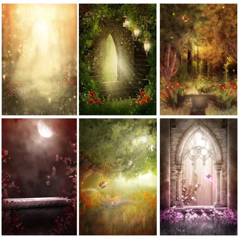 ZHISUXI Vinyl Custom Dream Forest Castle Fairy Tale Children Photography Backdrops Prop Photo Background  2158 TTW-05