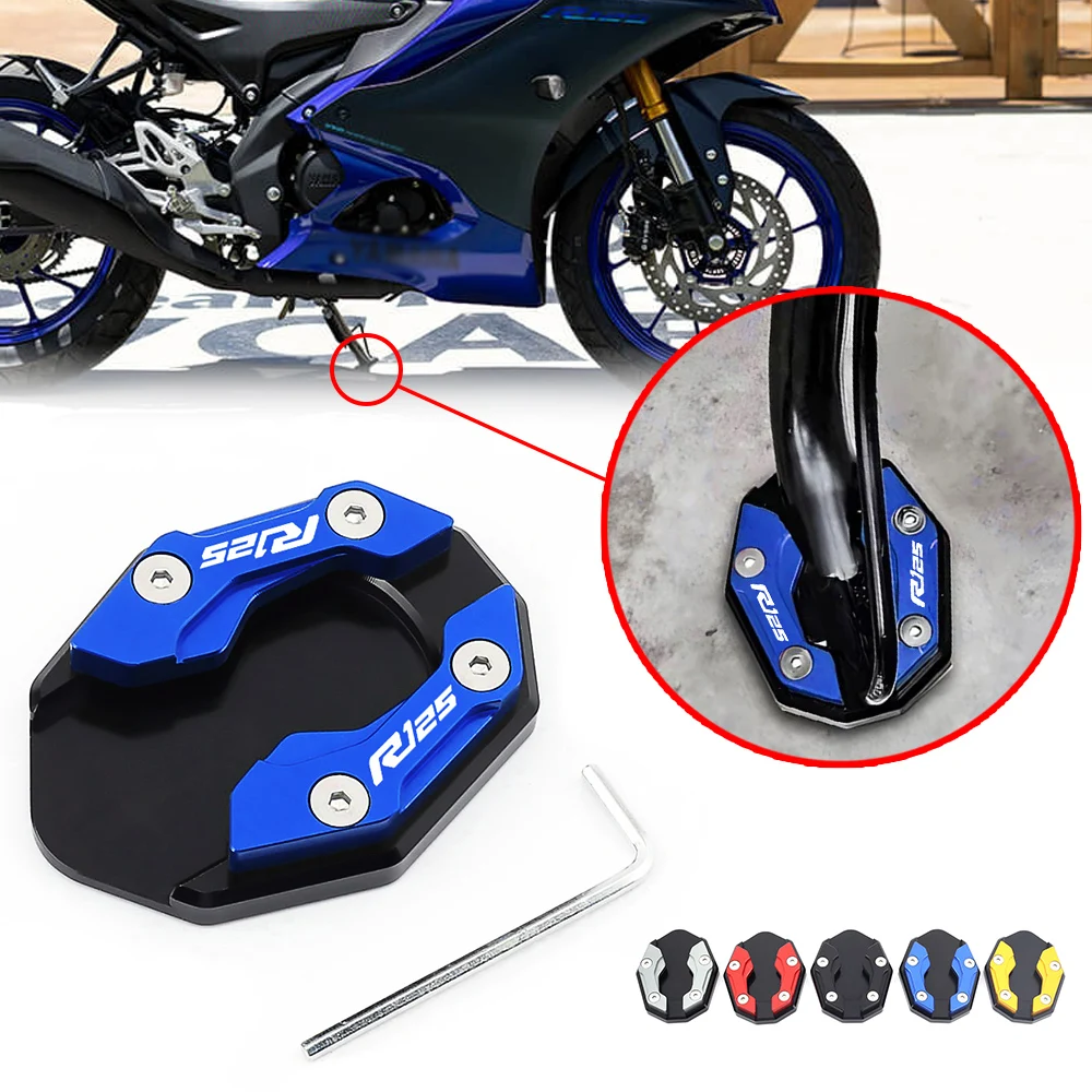 

For YAMAHA YZF R125 YZFR125 Motorcycle Side Stand Support Kickstand Enlarge Pad Anti-Slip Parking Assist Cover
