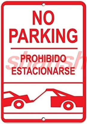 No Parking Prohibido Estacionarse Parking Sign Metal Poster Wall Art Decor Tin Sign 8X12 Inches ALL