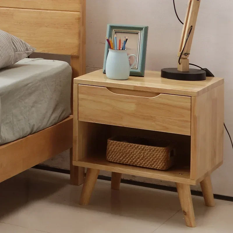 

All solid wood Nordic bedside table simple and creative bedroom oak complete bedside storage small cabinet bedside locker