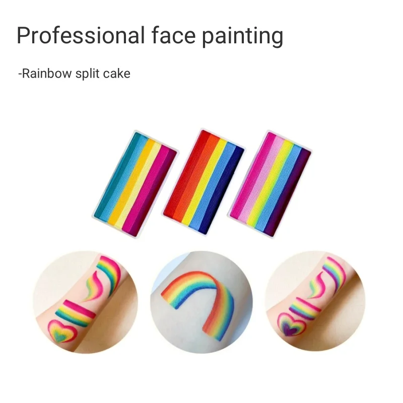 20g Non toxic Rainbow Split Cake Face Paint Body Paint Art Halloween Celebration Water based Face Paint Makeup