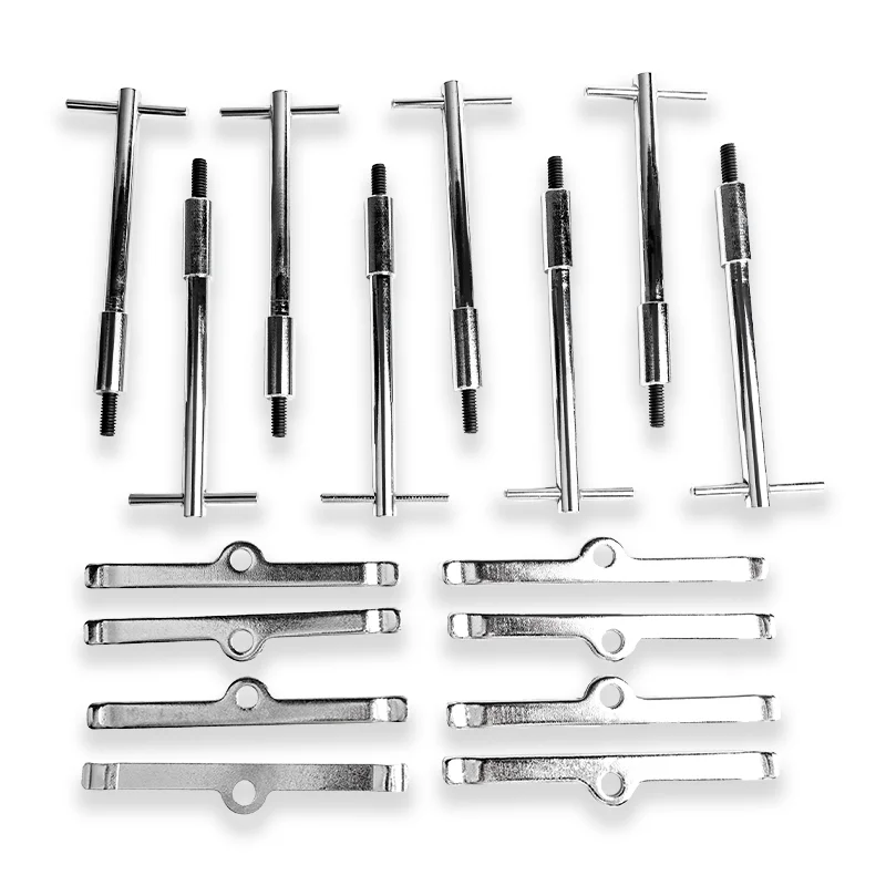 

Комплекты крепежных болтов T-образной формы для клапанной крышки, совместимые с двигателями Chevy SBC 265 283 302 305 307 327 350 400, с хромированными распорками для клапанов