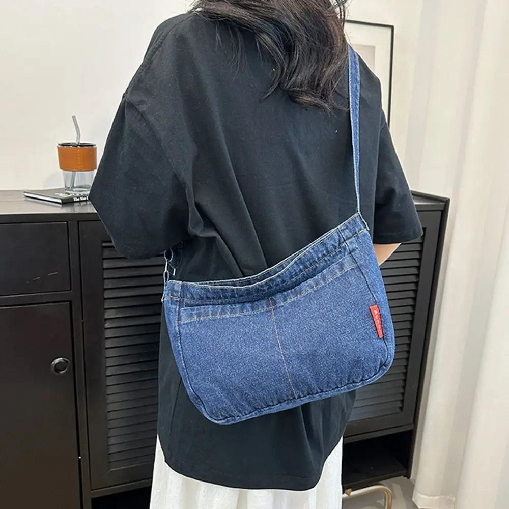 Denim Fabric Crossbody Bags Personality Ultra-large Capacity Vintage Tote Bag Handbags Gentlewoman Shoulder Bags Handbags