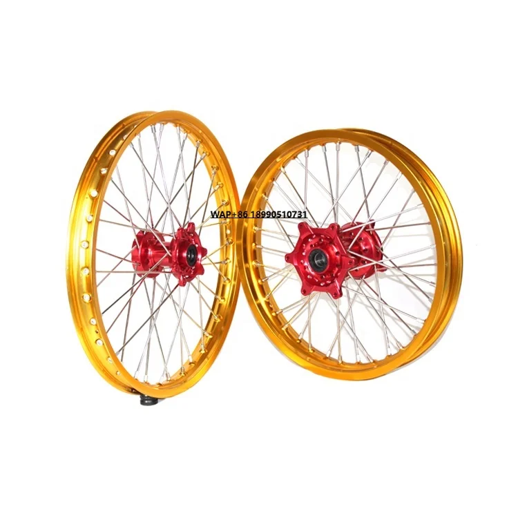 

Motocross Rims Set MX 19 Inch Alloy Spoked Wheels Fit SUZUKI RMZ250 2007-2023 RMZ450 2005-2023