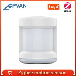 Sensor inteligente de movimento cpvan tuya zigbee, sistema de segurança para casa com sensor de corpo humano inteligente que funciona com gateway zigbee sem fio