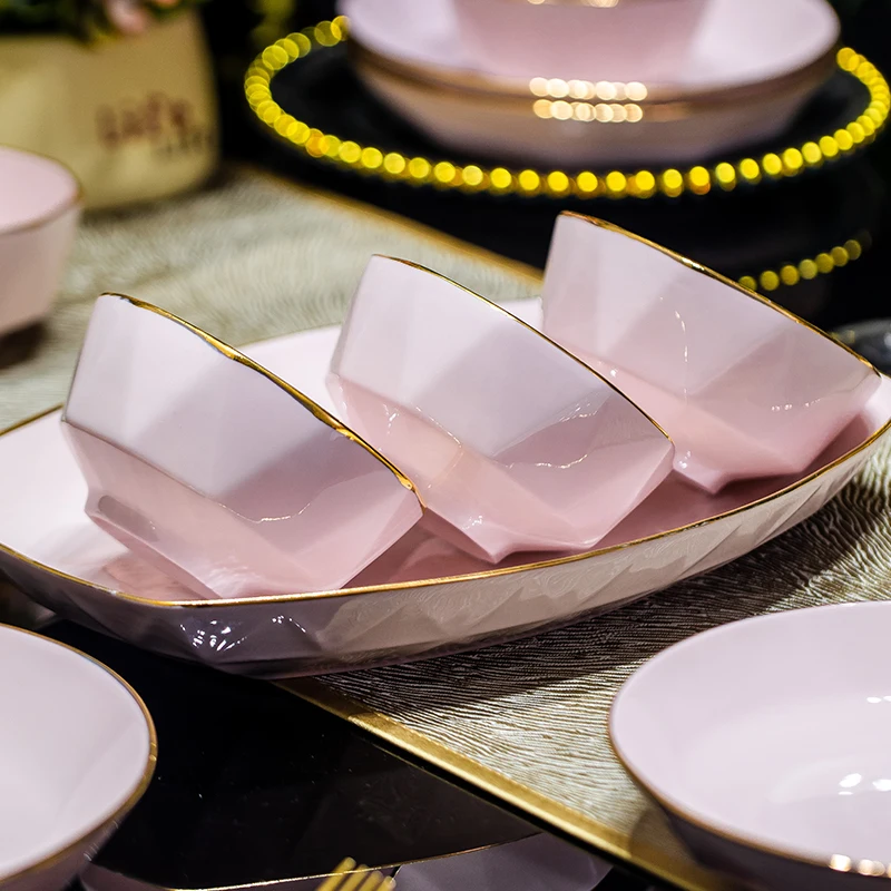 Cute Kitchen Gift Dinnerware Sets Home Wedding Party Guests Breakfast Dishes Sets Women Christmas Jogo De Jantar Tableware 3