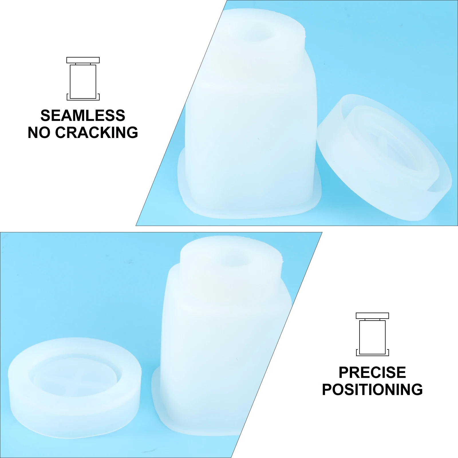 

1 set 1 Set Diy Silicone Storage Box Mold Clear Handmade Craft Tool Non-Stick Easy Demolding For Epoxy Resin Jewelry Organizing