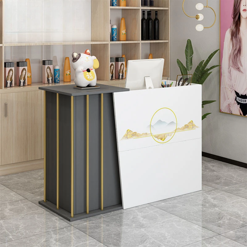 Cashier Simple and Modern Milk Tea Shop Reception Counter Clothing Store Front Desk Cashier Beauty Salon Shop Small Bar Counter