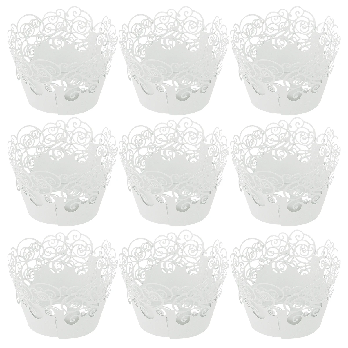 

60 Pcs Cake Wrappers Hollow Pattern Paper Baking Dessert Wrappers for Wedding Birthday Party Premium Material
