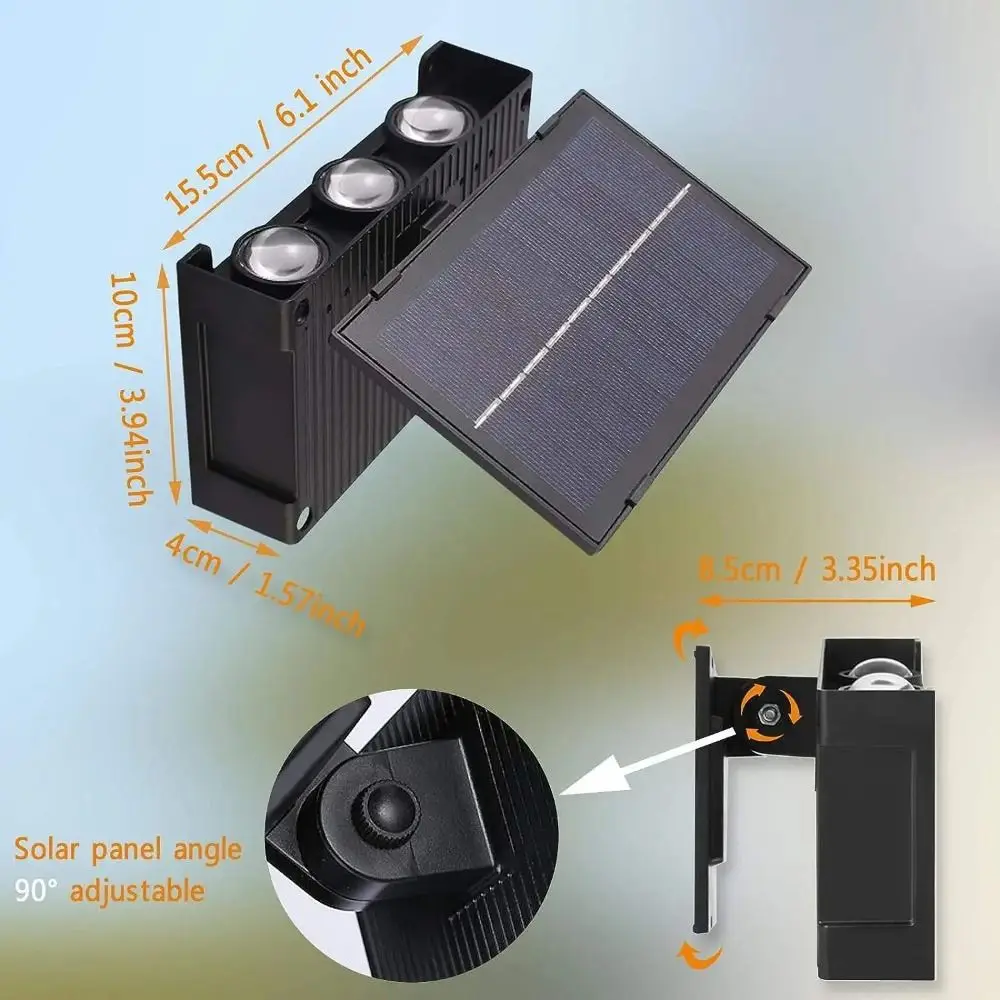 Sensitive Solar Wall Light Dust Prevention Waterproof Waterproof LED Solar Light Super Bright Warm/ White/RGB
