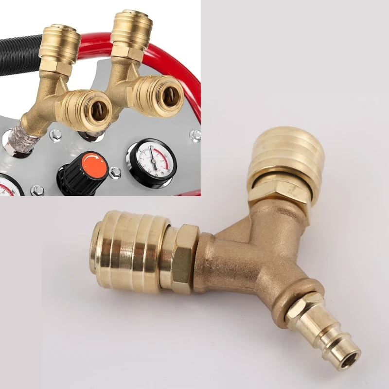 Compressed Air Distributor 2-Way NW7.2 1/4AG Compressed Air Coupling with Two Couplings Compressed Air Distributor