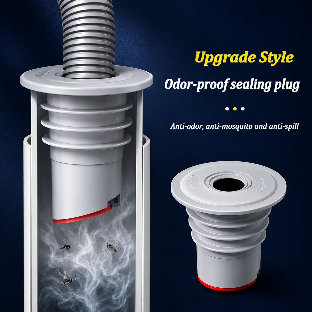 Universal Silicone Pipe Seal Plug for Bathroom Kitchen Sink  Anti-Odor Floor Drain Connector Washing Machine Pipe Plug Seal Ring