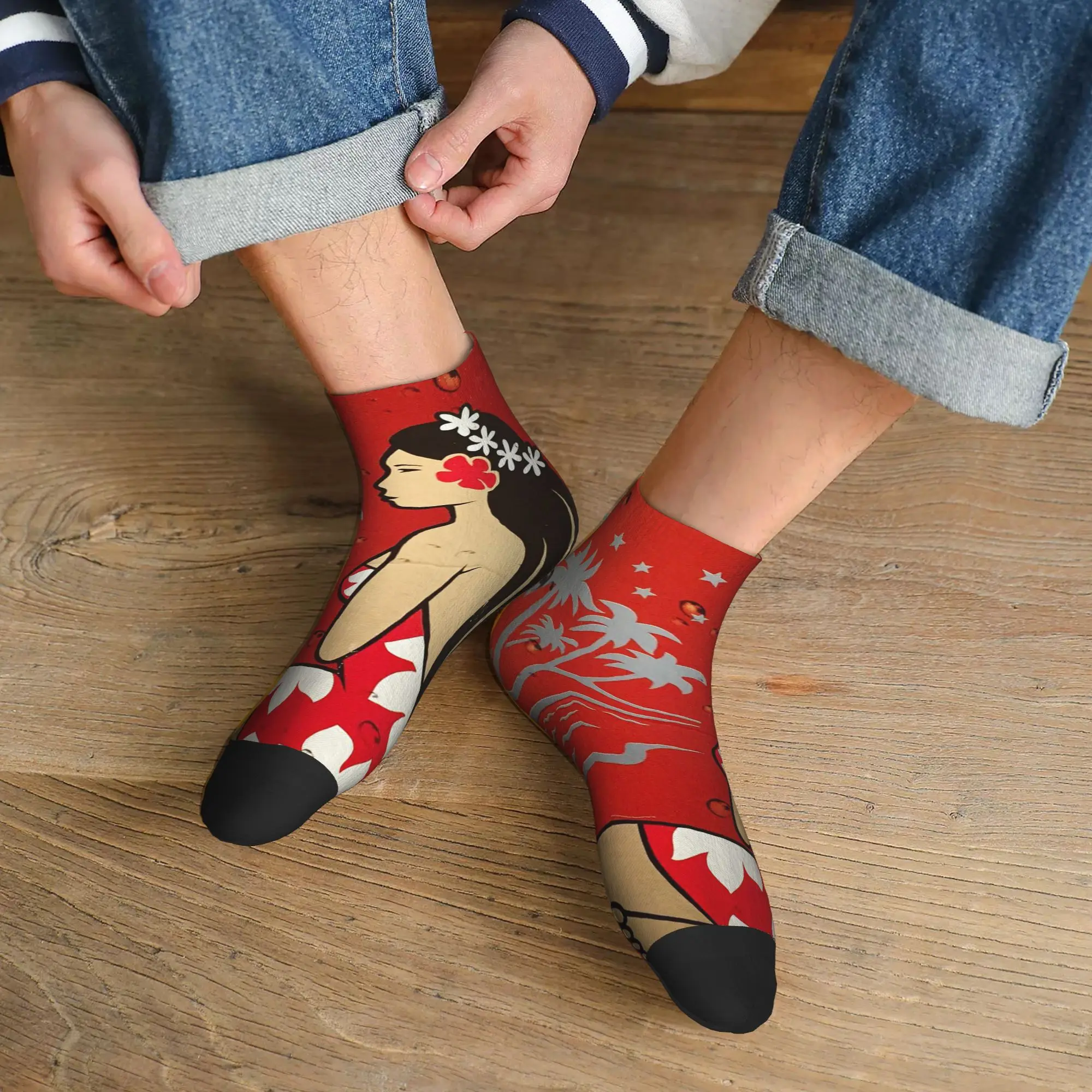 

Носки Hinano Tahiti, впитывающие пот, носки в стиле Харадзюку, всесезонные носки, аксессуары для унисекс, рождественские подарки