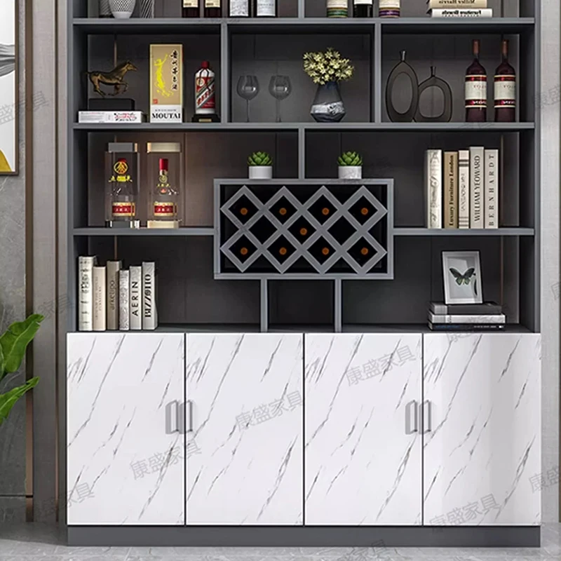 Nordic Wood Mobile Bar Cabinet for Living Room