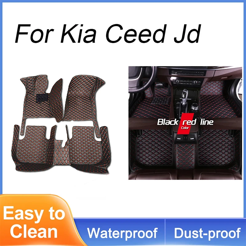 Car Floor Mat For Kia Ceed Jd 2014 2015 2016 2017 2018 2019 2020 Man Non-Slip Luxury Woman Foot Pad Auto Interior Rugs Accessory