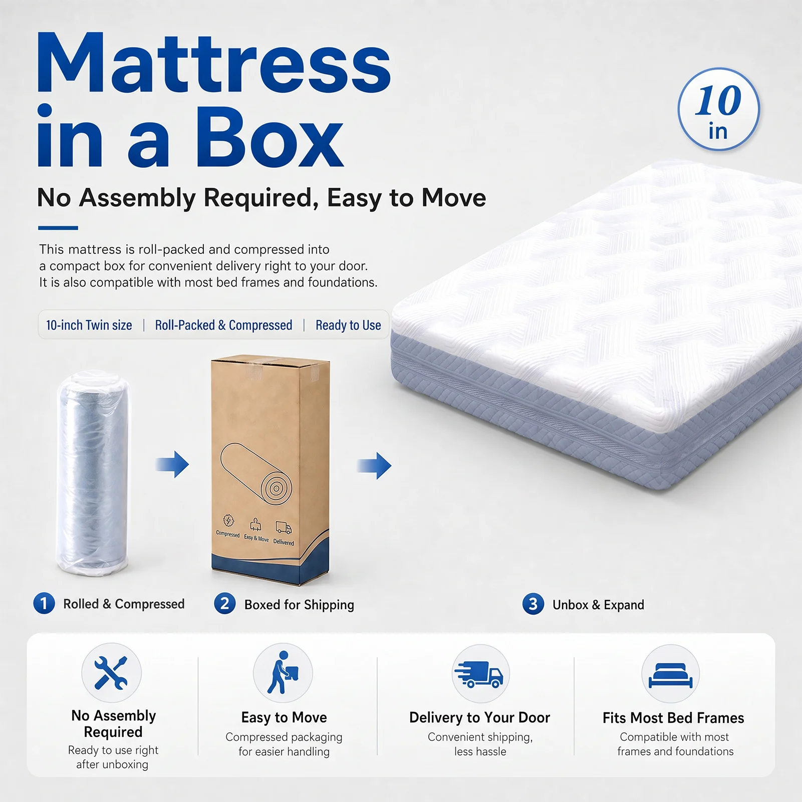 10 Inch Twin Size Mattress Bre - Mattress Pad Topper ulasan dan harga