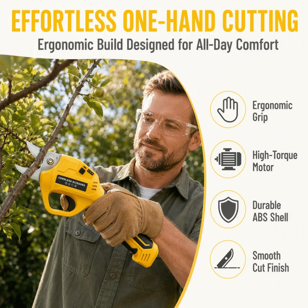 Rechargeable Electric Pruning Shears Heavy‑Duty 30Mm Cutting Electric Pruner Li‑ion Battery Cordless Garden Trimmer Branch