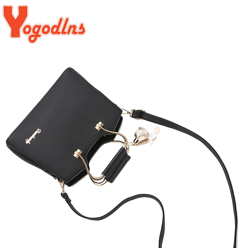 Yogodlns, bolso de lujo con colgante para mujer, bolso Shuolder con borlas de cuero PU, bolso con asa de diseñador, bolso de compras de marca para mamá