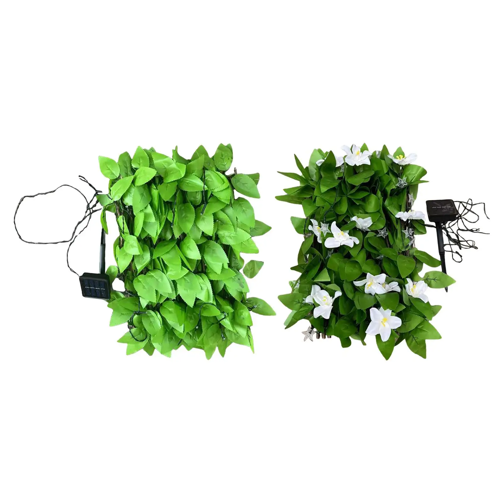 

Artificial Ivy Fence Screen with Lights Fence Privacy Screen Decoration Solar LED String Light Hedges for Landscape Backyard